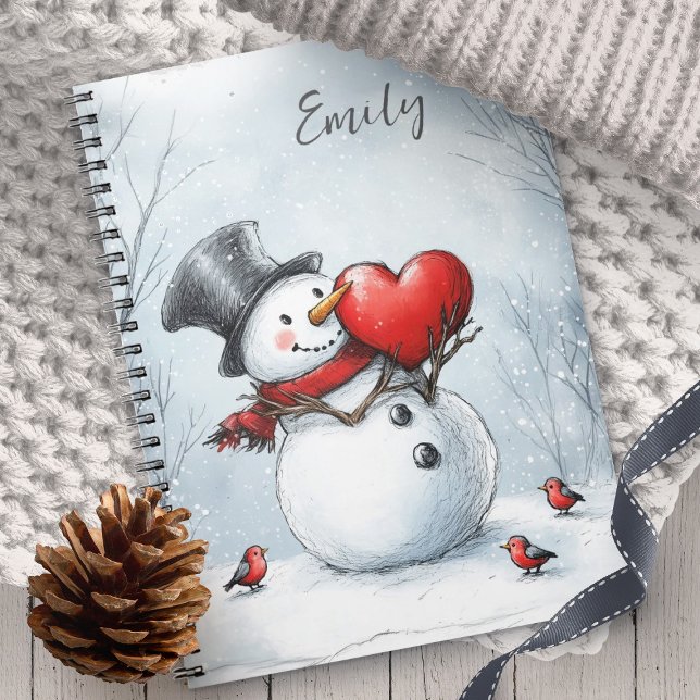 Carnet Snowman offre l'amour avec un grand coeur (Créateur téléchargé)