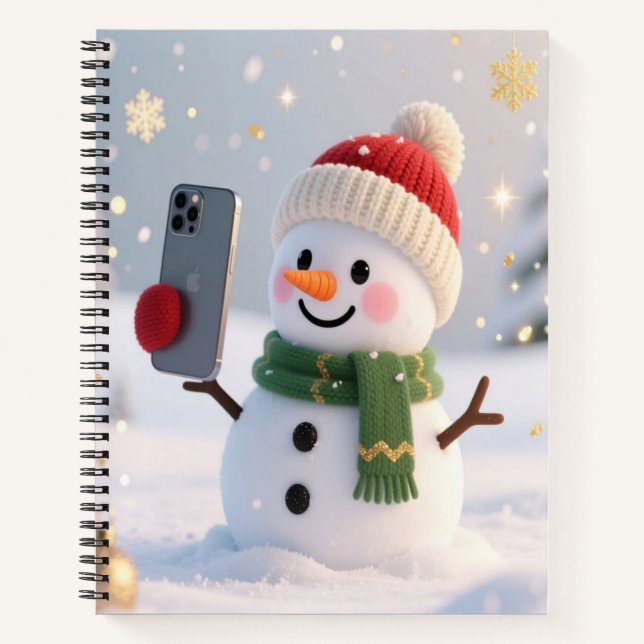 Carnet Snowman Selfie Christmas Notebook (Devant)