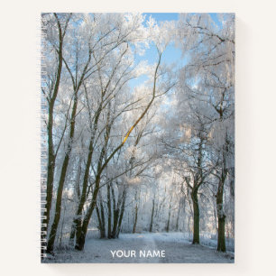 Carnet Snowy Forest Winter Path Walk Notebook