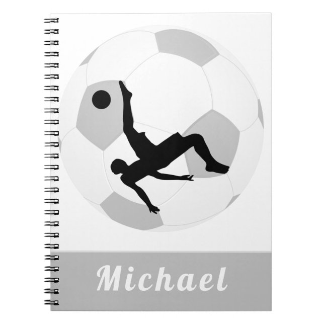 Carnet Soccer Goalie Keeper Black & White Player's Name (Devant)