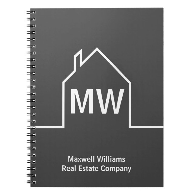 Carnet Société immobilière Realtor gris personnalisé (Devant)