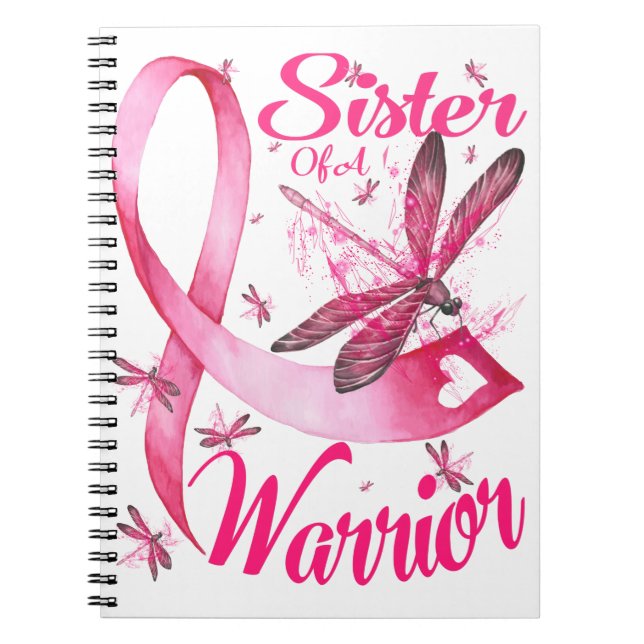 Carnet Soeur D'Un Guerrier Dragonfly Cancer Du Sein (Devant)