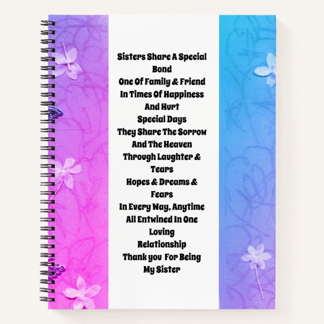 Carnet Soeur Embellisée (Devant)