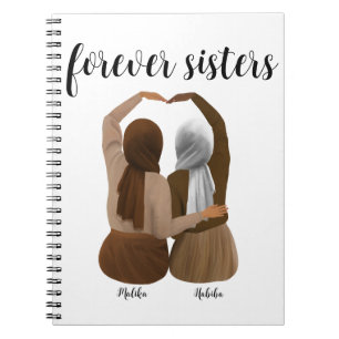 Carnet Soeurs Forever Cadeau Hijabi personnalisé