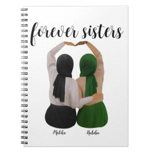 Carnet Soeurs Forever Cadeau Hijabi personnalisé