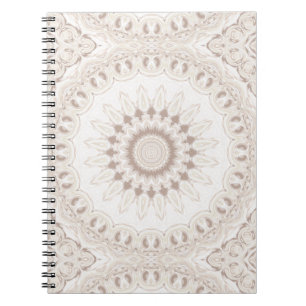 Carnet Soft Beige and White Mandala Medallion