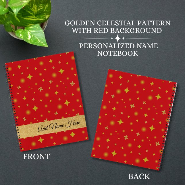 Carnet Soft Glow Golden Stars & Floral Petals Pattern (Créateur téléchargé)