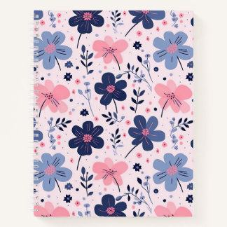 Carnet Soft Pink Blue Wildflower Meadow Aesthetic