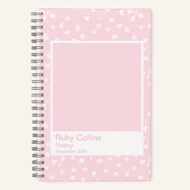 Carnet Soft Pink Floral Minimal Ditsy (Recto)
