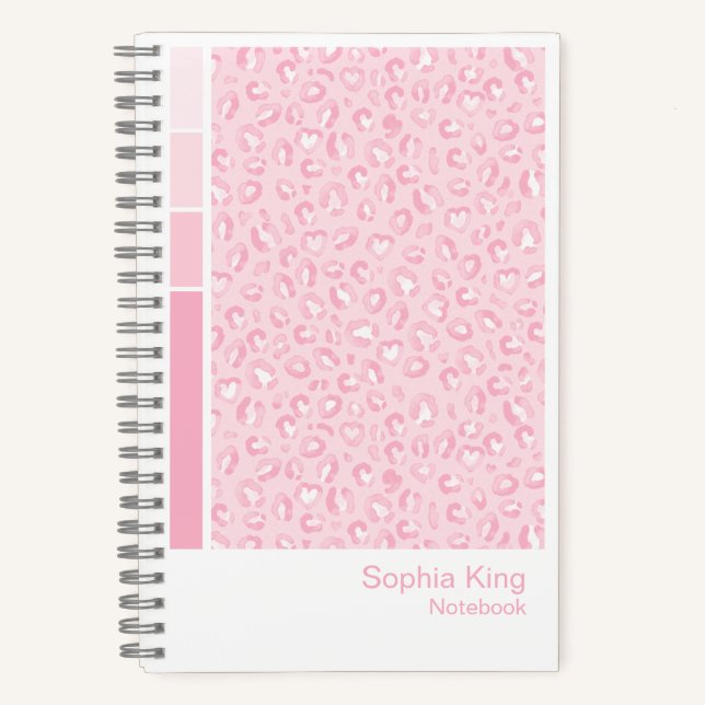 Carnet Soft Pink Leopard Vertical Palette Notebook (Recto)