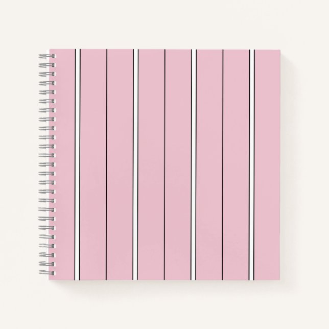 Carnet Soft Pink Vertical Stripe Pattern Minimal (Devant)