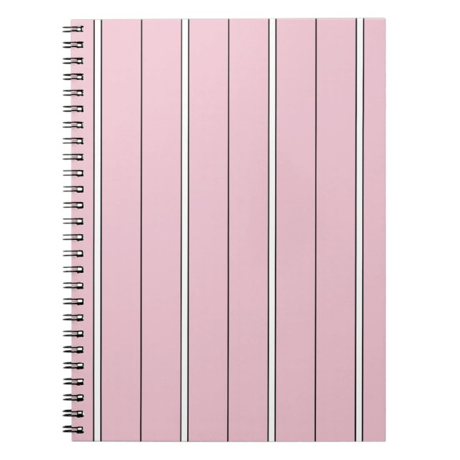 Carnet Soft Pink Vertical Stripe Pattern Minimal (Devant)