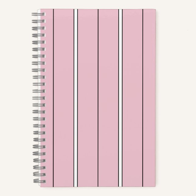 Carnet Soft Pink Vertical Stripe Pattern Minimal (Recto)