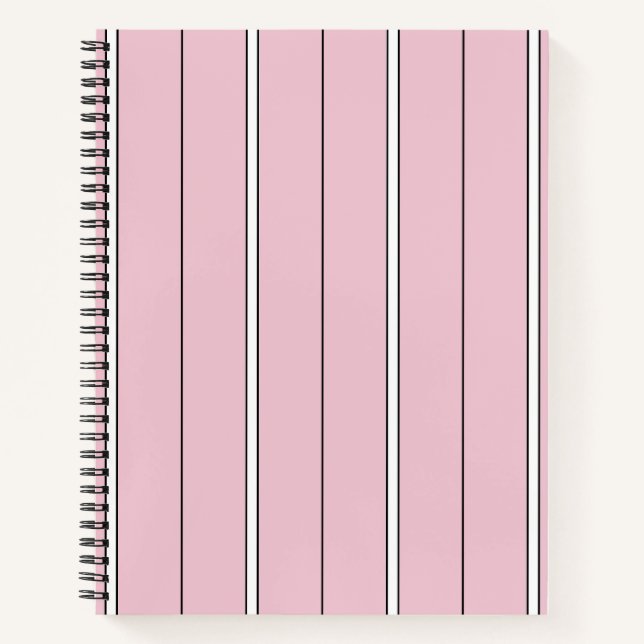 Carnet Soft Pink Vertical Stripe Pattern Minimal (Devant)