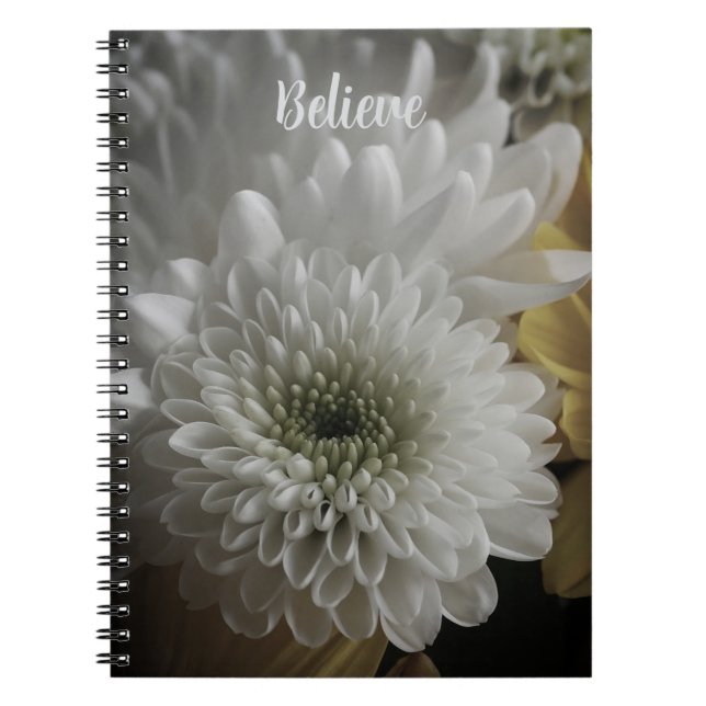 Carnet Soft White Floral Photo Spiral Notebook (Devant)