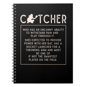 Carnet Softball Catcher Girl Funny Baseball Player Humour