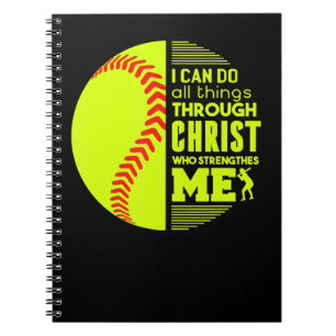 Carnet Softball Christian Softball Je peux faire toutes l