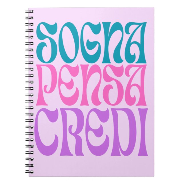 Carnet Sogna Pensa Credi (Devant)