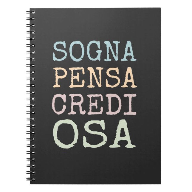 Carnet Sogna, pensa, crédit, osa (Devant)