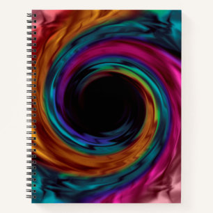 Carnet Soie ondulée satin multicolore rose violet bleu