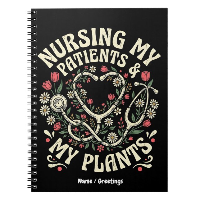 Carnet Soigner Mes Patients & Mes Plantes Rétro Steth Flo (Devant)