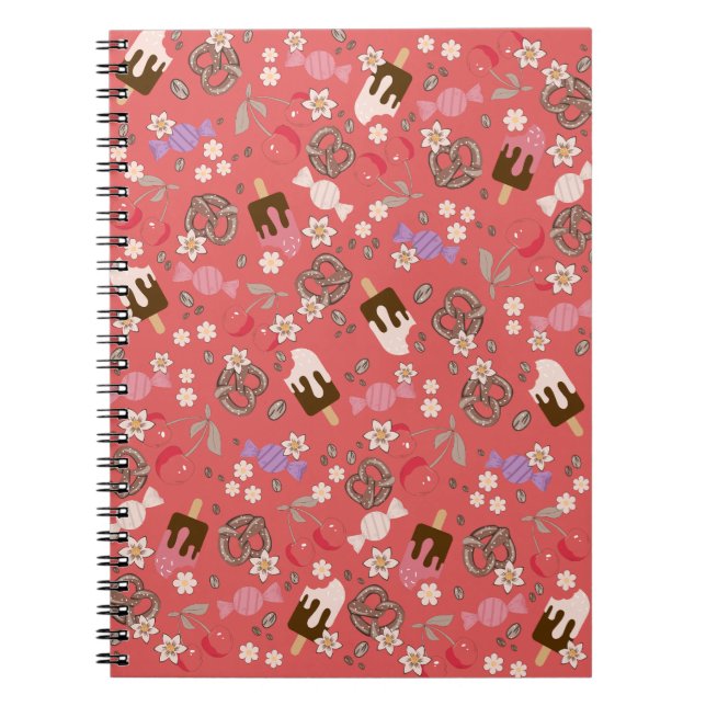 Carnet Soins sucrés et salés Motif rouge (Devant)