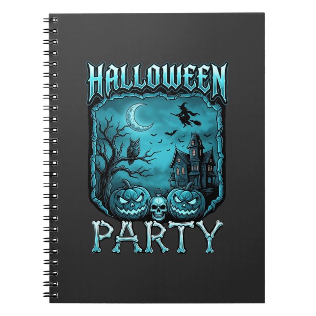 Carnet Soirée Halloween Maison Hantée Citrouilles Crâne S (Devant)