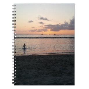 Carnet Soirée Sunset Plage tropicale Waikiki Oahu Hawaii