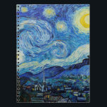 Carnet Soirée Van Gogh Starry. Impressionnisme art vintag<br><div class="desc">Carnet "La Nuit étoilée" Van Gogh.</div>