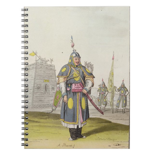 Carnet Soldat chinois dans la pleine robe de bataille, (Devant)