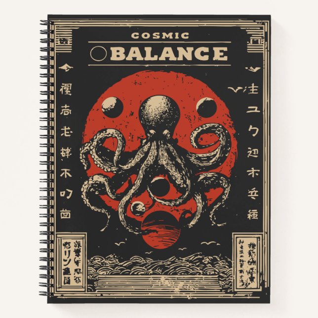 Carnet Solde de Octopus Ukiyo-e | L'art de l'harmonie cos (Devant)