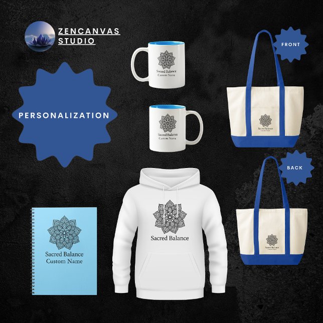 Carnet Solde Sacré Minimaliste Mandala Personnalisé (Créateur téléchargé)