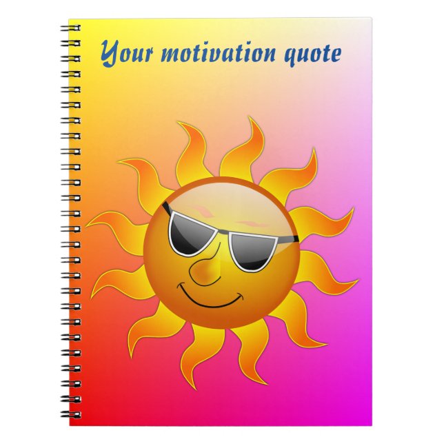 Carnet Soleil et motivation pour la journée (Devant)