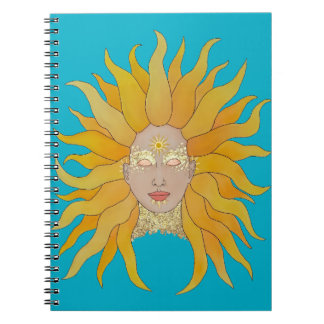 Carnet Soleil jaune turquoise inspiré