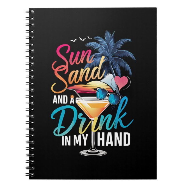 Carnet Soleil, sable et un verre à la main, croisière de  (Devant)