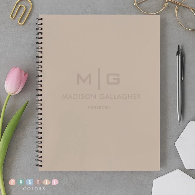 Carnet Solid Soft Light Pastel Beige Grey Brown Color (Solid Soft Light Pastel Beige Grey Brown Color Notebook
)