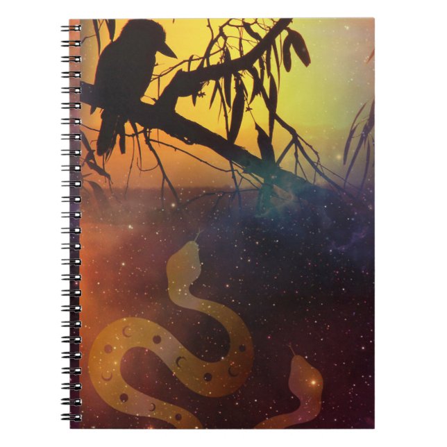 Carnet Solstice Kookaburra Silhouette Serpent céleste (Devant)