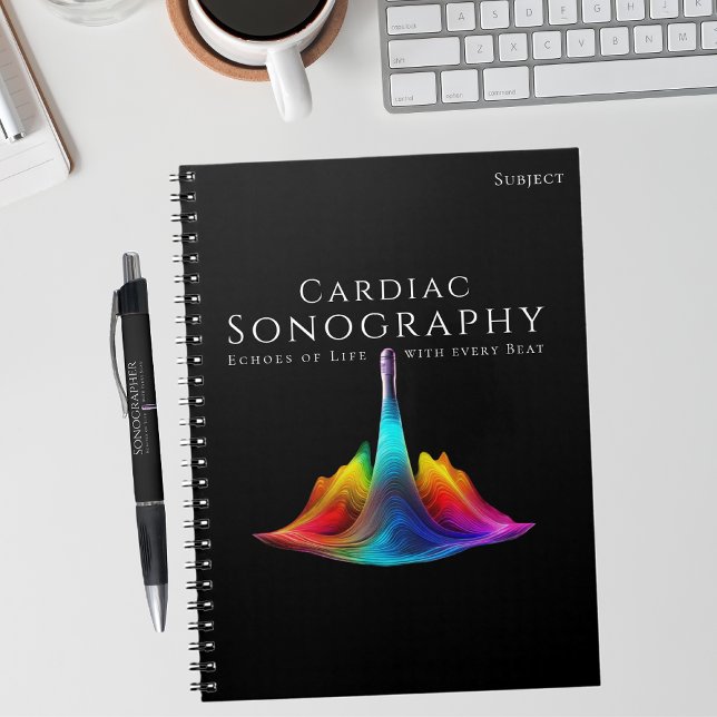 Carnet Sonographe Cardiaque Colorée Ondes Ultrasoniques (Cardiac Sonographer-Colorful Ultrasound Waves Notebook)