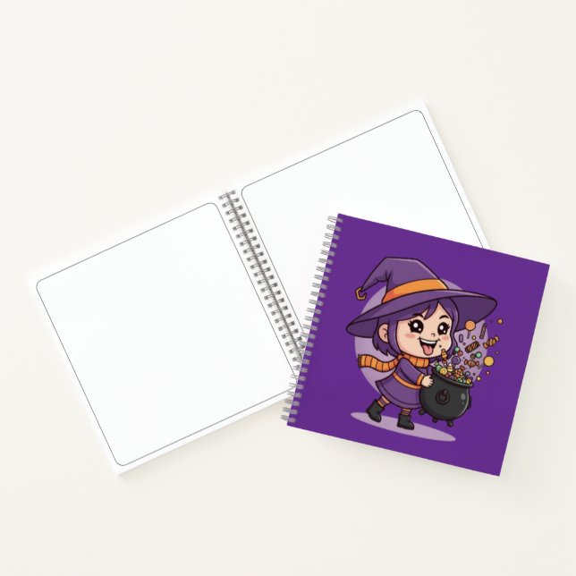 Carnet Sorcier Mignon avec des Bonbons - Design Mignon d' (Intérieur)