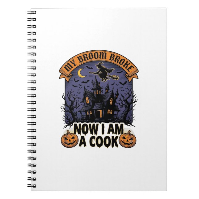 Carnet Sorcière à balai cassé Cuisine de Halloween jeu de (Devant)