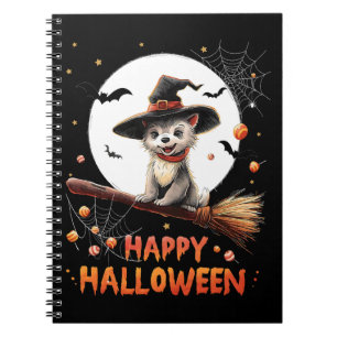 Carnet Sorcière bonbons chien chiot drôle Halloween fantô
