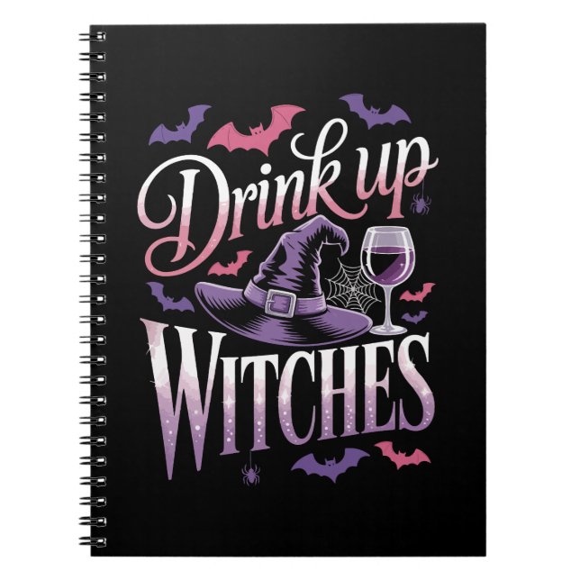 Carnet Sorcière de Halloween Vin � Buvez (Devant)