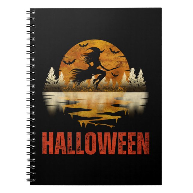 CARNET SORCIÈRE DE NUIT D'HALLOWEEN (Devant)