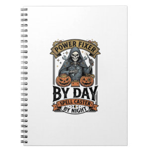 Carnet Sorcière de réparation de batterie Funny Halloween