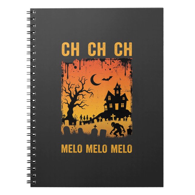 Carnet Sorcière d'Halloween Maison Hantée Silhouette Art_ (Devant)