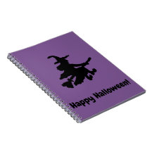 Sorcière noire sur fond violet - Joyeux Halloween