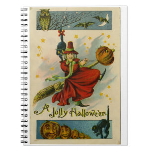 Carnet Sorcière vintage d'Halloween