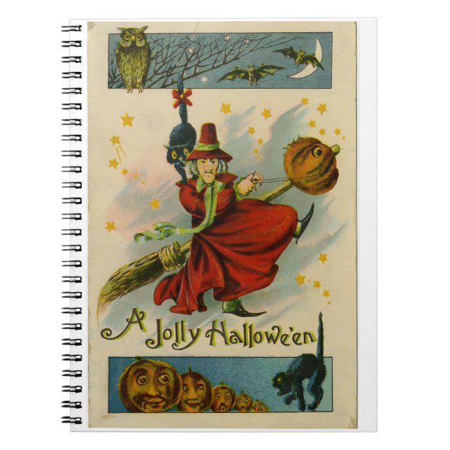 Carnet Sorcière vintage d'Halloween (Devant)
