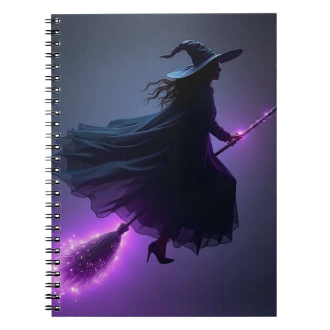 Carnet Sorcière volante Halloween (Devant)