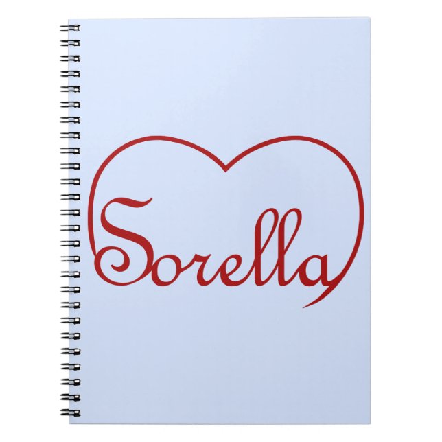 Carnet Sorella Italienne Soeur coeur Rouge (Devant)